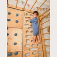 Bild in Galerie-Betrachter laden, Indoor-Klettergerüst aus Holz für Kinder mit Hangelleiter, Schaukel, Turnringen und Massage-Rollenrutsche