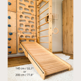 Bild in Galerie-Betrachter laden, Indoor-Klettergerüst aus Holz für Kinder mit Hangelleiter, Schaukel, Turnringen und Massage-Rollenrutsche