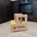 Load image into Gallery viewer, Montessori Wooden Toddler Step Stool for Kitchen & Bathroom