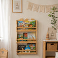 Bild in Galerie-Betrachter laden, Bücherregal aus Holz für Kinder – Montessori Wand-Bücherregal für Kinderzimmer, mit personalisierter Gravur