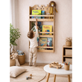 Bild in Galerie-Betrachter laden, Bücherregal aus Holz für Kinder – Montessori Wand-Bücherregal für Kinderzimmer, mit personalisierter Gravur