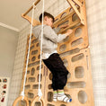 Bild in Galerie-Betrachter laden, Montessori Kletterwand für Kinder mit Rutsche, Klimmzugstange & Ringen | Indoor-Spielplatz aus Holz