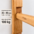 Bild in Galerie-Betrachter laden, Türreck aus Holz für Kinder und Erwachsene, bis 100 kg – höhenverstellbar, optional mit Turnringen und Indoor-Schaukel