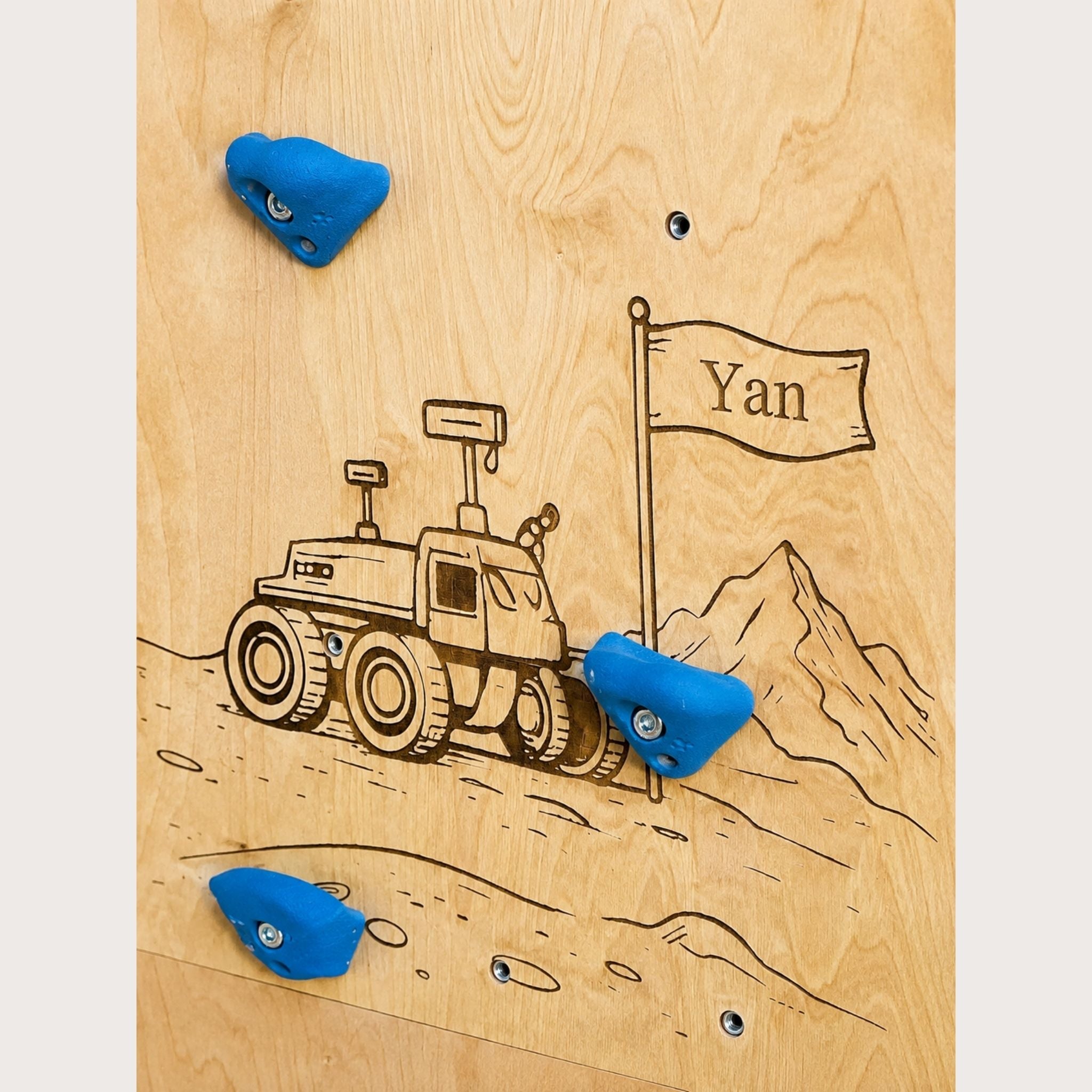 Personalized Kids Climbing Wall – Space Theme Wooden Indoor Climbing Wall