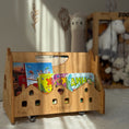 Load image into Gallery viewer, Test Montessori Bookshelf with Wheels – Personalized Kids Book Storage & Toy Organizer (Copy)

