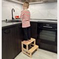 Load image into Gallery viewer, Montessori Wooden Toddler Step Stool for Kitchen & Bathroom
