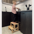 Load image into Gallery viewer, Montessori Wooden Toddler Step Stool for Kitchen & Bathroom
