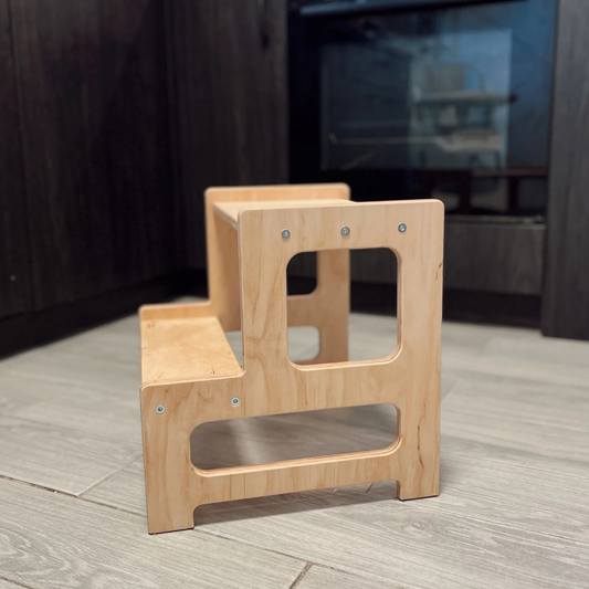 Montessori Wooden Step Stool for Kids – Toddler Helper for Kitchen & Bathroom
