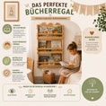 Bild in Galerie-Betrachter laden, Bücherregal aus Holz für Kinder – Montessori Wand-Bücherregal für Kinderzimmer, mit personalisierter Gravur
