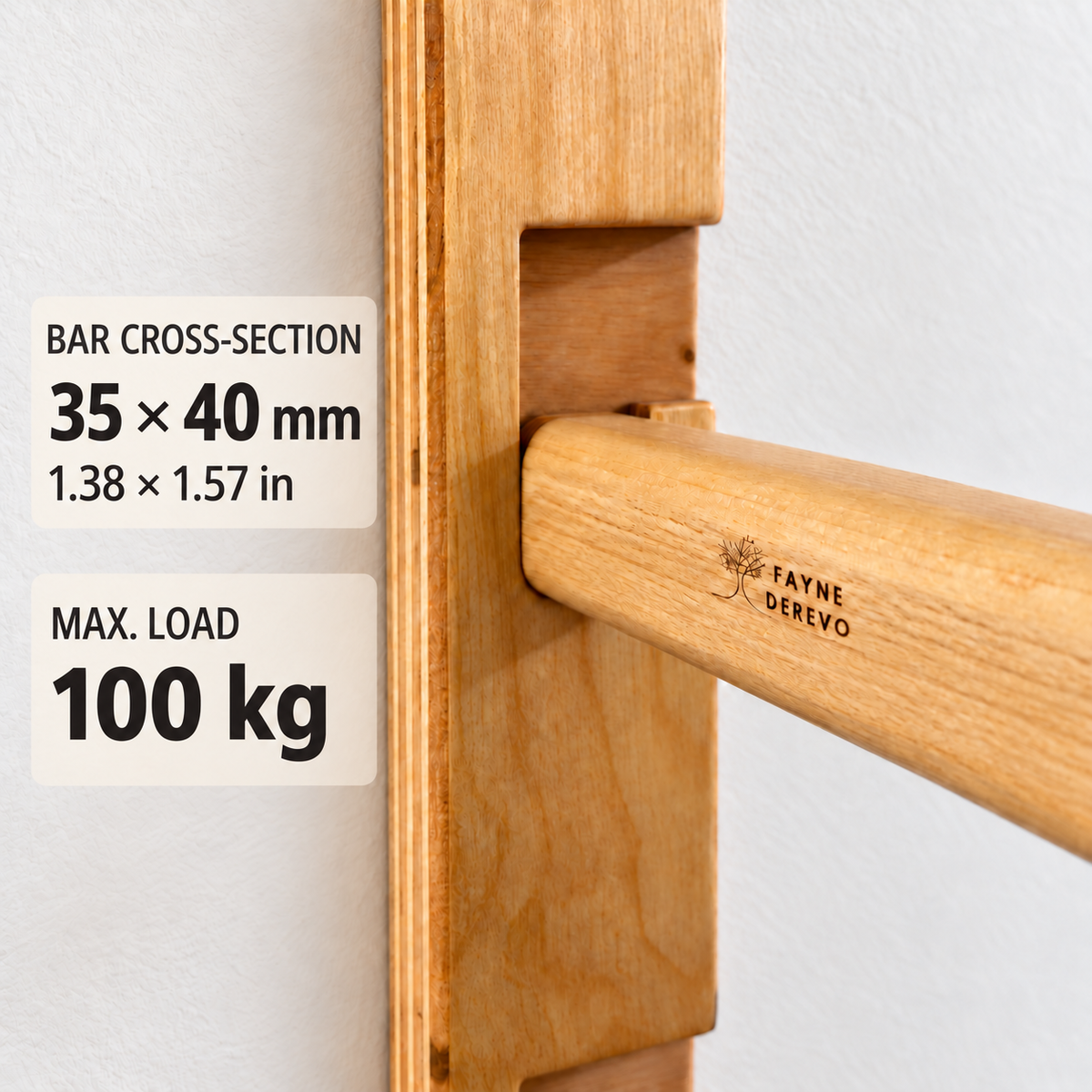 Türreck aus Holz für Kinder und Erwachsene, bis 100 kg – höhenverstellbar, optional mit Turnringen und Indoor-Schaukel