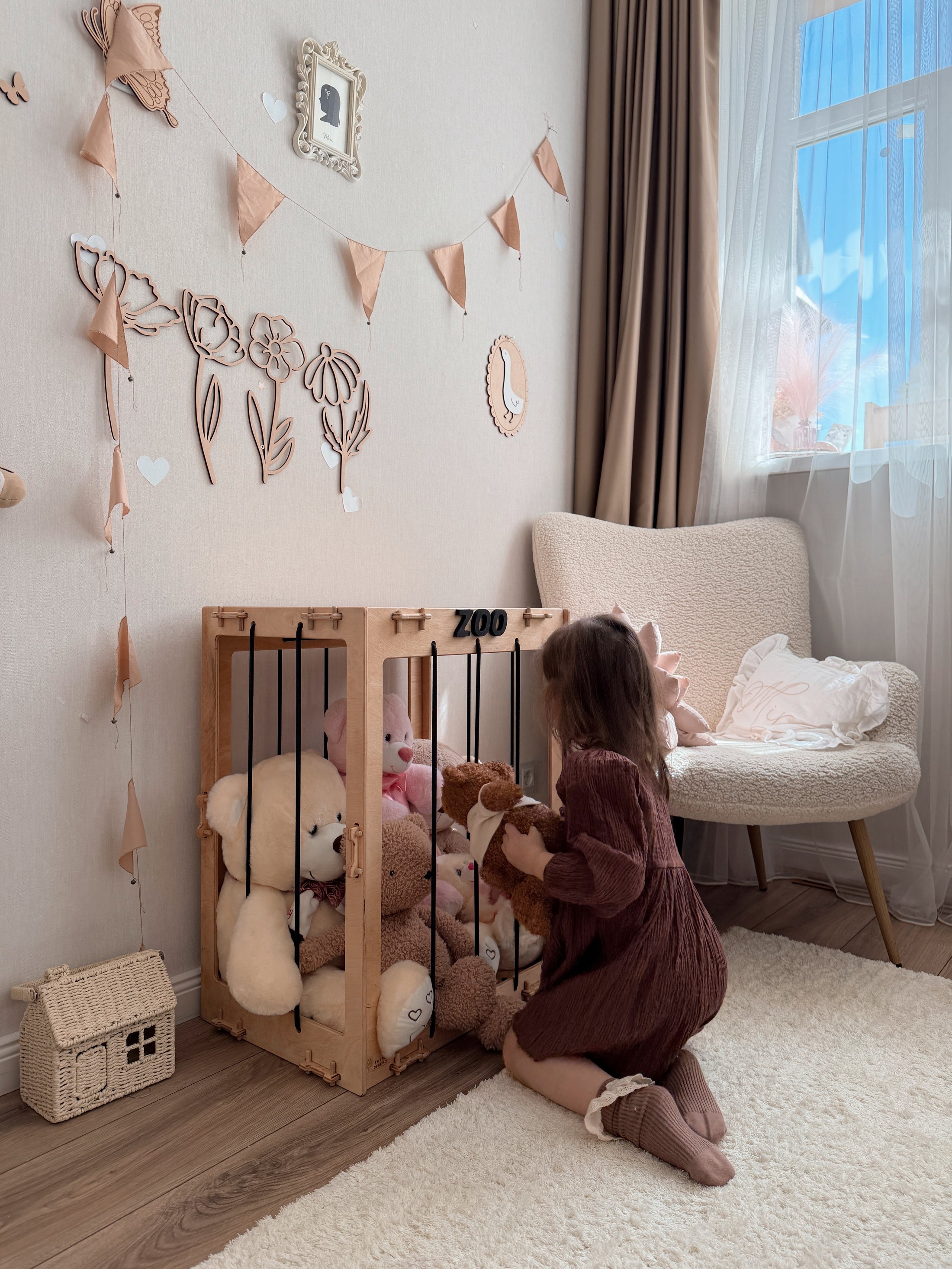 Wooden Stuffed Animal Storage Box