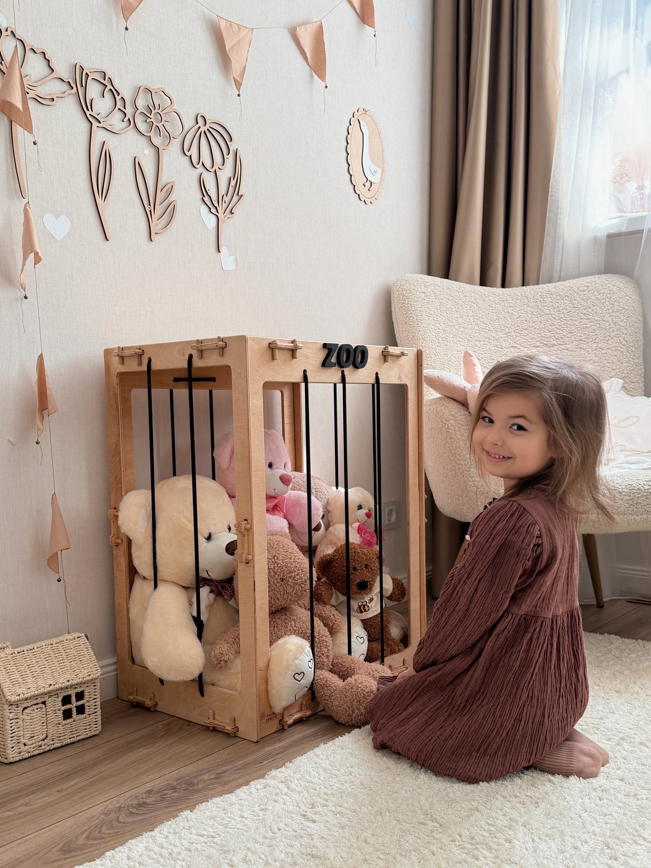 Wooden Stuffed Animal Storage Box