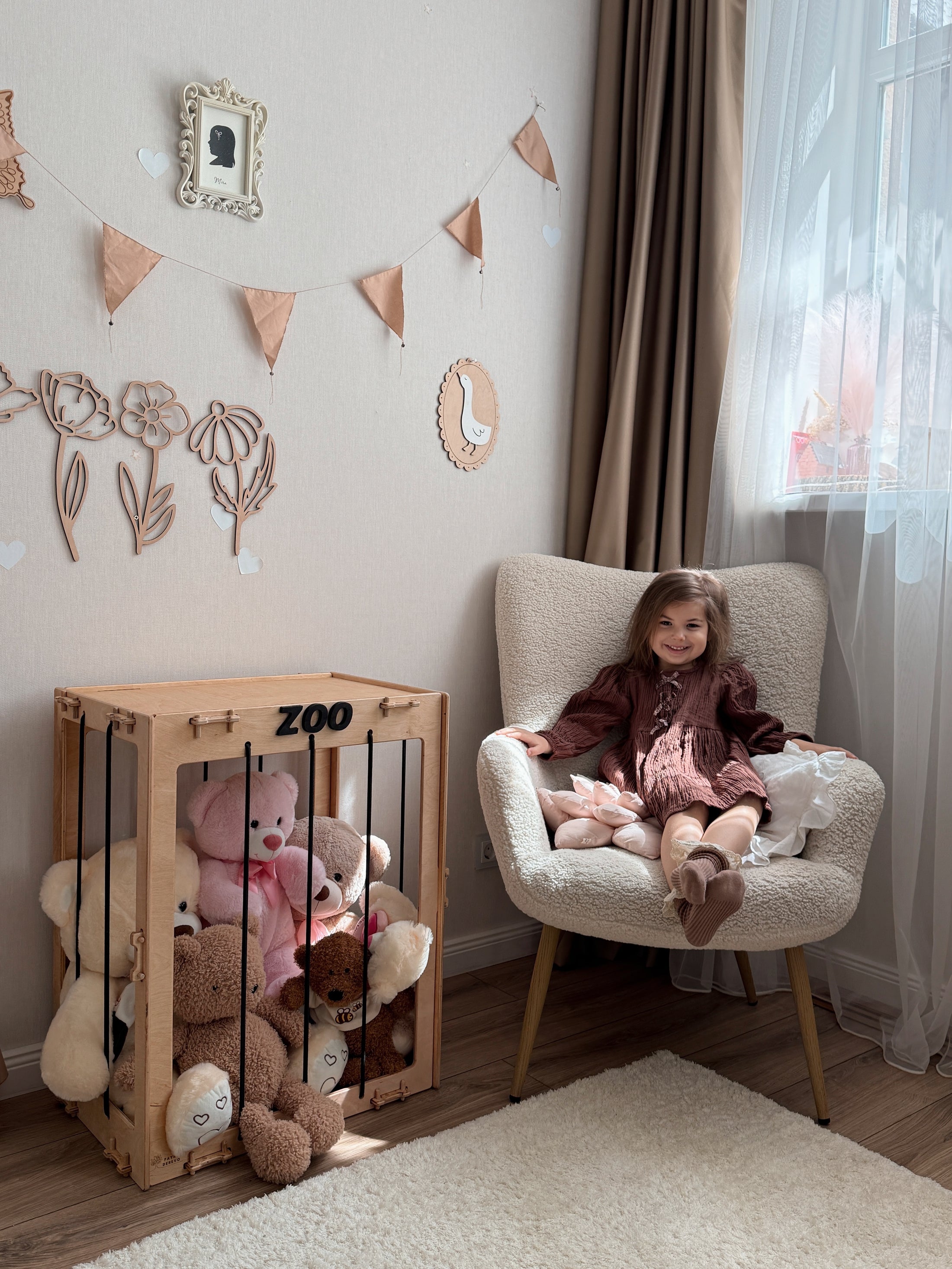 Wooden Stuffed Animal Storage Box
