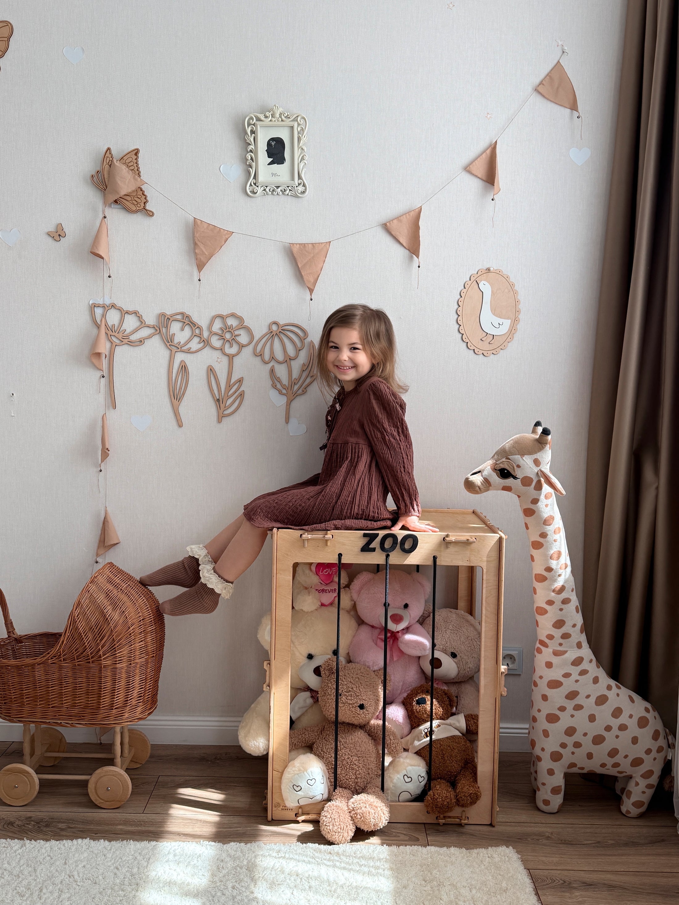 Wooden Stuffed Animal Storage Box