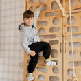 Bild in Galerie-Betrachter laden, Montessori Kletterwand für Kinder mit Rutsche, Klimmzugstange & Ringen | Indoor-Spielplatz aus Holz
