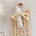 Bild in Galerie-Betrachter laden, Montessori Kletterwand für Kinder mit Rutsche, Klimmzugstange & Ringen | Indoor-Spielplatz aus Holz

