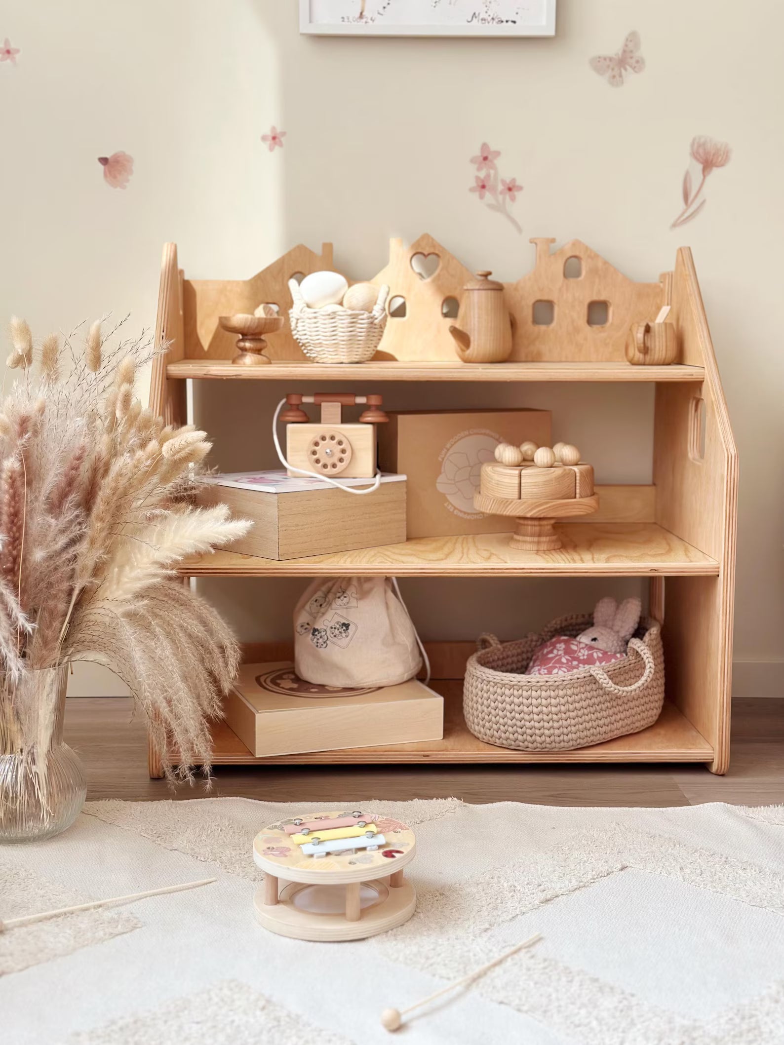 Montessori Bookshelf and Toy Storage - Wooden Furniture for Kids' Room