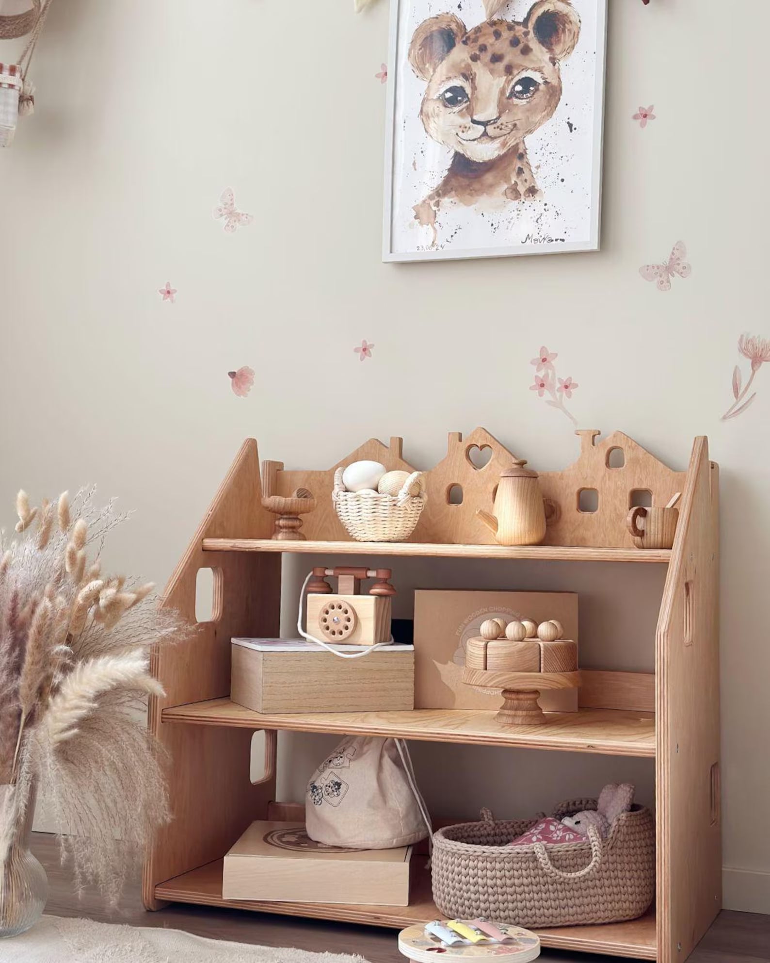 Montessori Bookshelf and Toy Storage - Wooden Furniture for Kids' Room